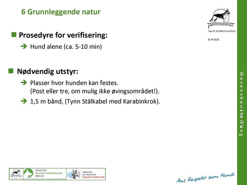 Forberedelser av test og nødvendig utstyr Vesenprøve 235322