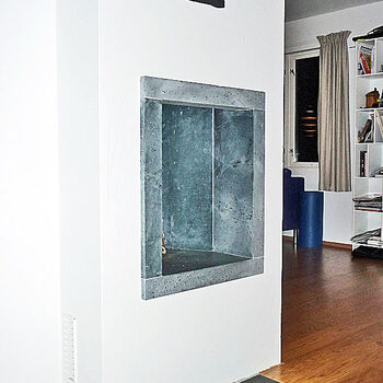 13 - Gruepeis murt inn under eksisterende teglpipe